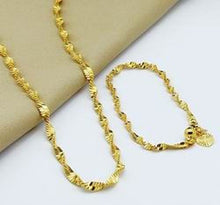 24k Gold Plated Mens Jewelry Sets Yellow Gold Golden Necklace Bracelet YHDS 19 MP