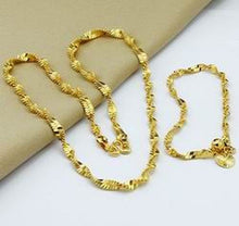 24k Gold Plated Mens Jewelry Sets Yellow Gold Golden Necklace Bracelet YHDS 19 MP