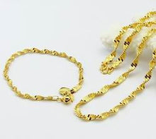 24k Gold Plated Mens Jewelry Sets Yellow Gold Golden Necklace Bracelet YHDS 19 MP