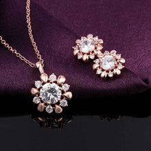 Beautiful 18K Gold Plating jewelry sets flower crystal cat necklaceearrings Costume Jewellery SMTPS43 MP