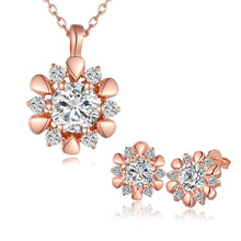 Beautiful 18K Gold Plating jewelry sets flower crystal cat necklaceearrings Costume Jewellery SMTPS43 MP