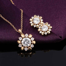 Beautiful 18K Gold Plating jewelry sets flower crystal cat necklaceearrings Costume Jewellery SMTPS43 MP