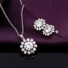 Beautiful 18K Gold Plating jewelry sets flower crystal cat necklaceearrings Costume Jewellery SMTPS43 MP
