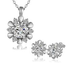 Beautiful 18K Gold Plating jewelry sets flower crystal cat necklaceearrings Costume Jewellery SMTPS43 MP