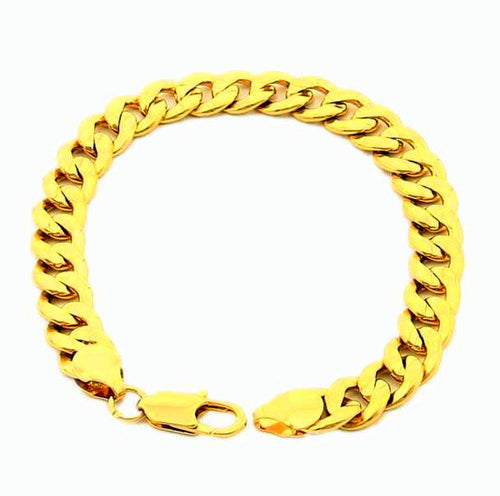 24K Gold Plated Bracelet 9MM Yellow Gold Golden Bracelet Bangle MenWomen Wedding Gift YHDH 49 MP