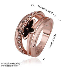 18k gold plated ring pink insets flower anillos charms 539 MP