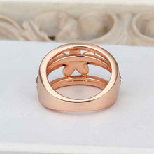 18k gold plated ring pink insets flower anillos charms 539 MP