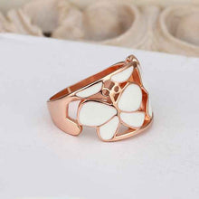 18k gold plated rings for men rose wihte flower anel feminino joias 523 MP