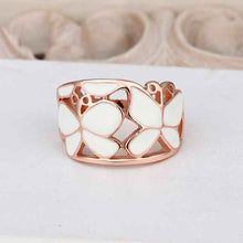 18k gold plated rings for men rose wihte flower anel feminino joias 523 MP