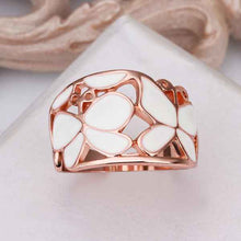 18k gold plated rings for men rose wihte flower anel feminino joias 523 MP
