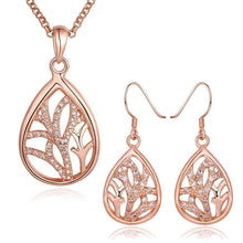 18k gold plated jewelry sets hollow leaf necklaceearrings SMTPS4 MP