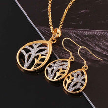 18k gold plated jewelry sets hollow leaf necklaceearrings SMTPS4 MP