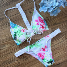 Sexy bandeau bikini push up swimsuit women swimwear strapless bikini print swim suit beach wear push up top N93 MP