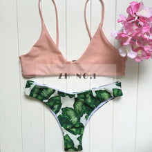 Sexy bandeau bikini push up swimsuit women swimwear strapless bikini print swim suit beach wear push up top N93 MP