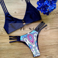 Sexy bandeau bikini push up swimsuit women swimwear strapless bikini print swim suit beach wear push up top N93 MP