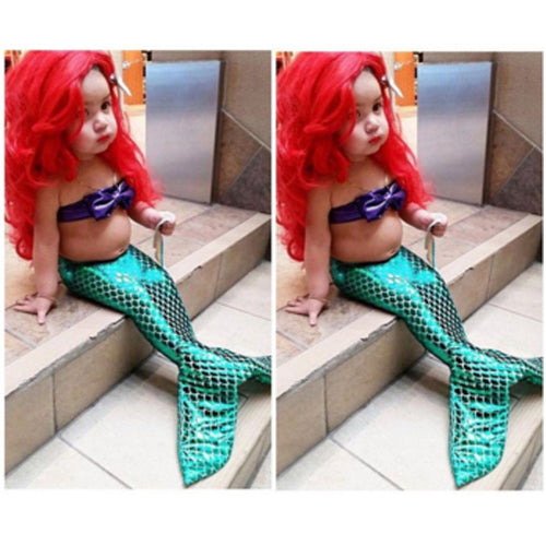 Baby Girls Swimwear Kids Girls Two Pieces Swimsuit Girls Mermaid Swimwear Bathing Beachwear CH15 MP
