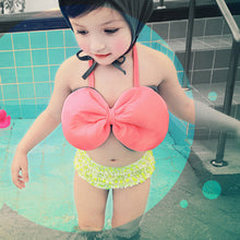 Baby Girls Swimwear Kids Girls Two Pieces Swimsuit Girls Pink Bow Biquini Infantil Swimwear Bathing Beachwear CH03 MP