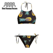 pineapple bikinis women bathing suit trikini swimsuit womens swim wear Black Bikini set HD15 MP