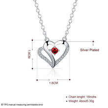 silver plated Chain Red Stone Heart Necklaces Pendants Men jewelry 4 3 MP